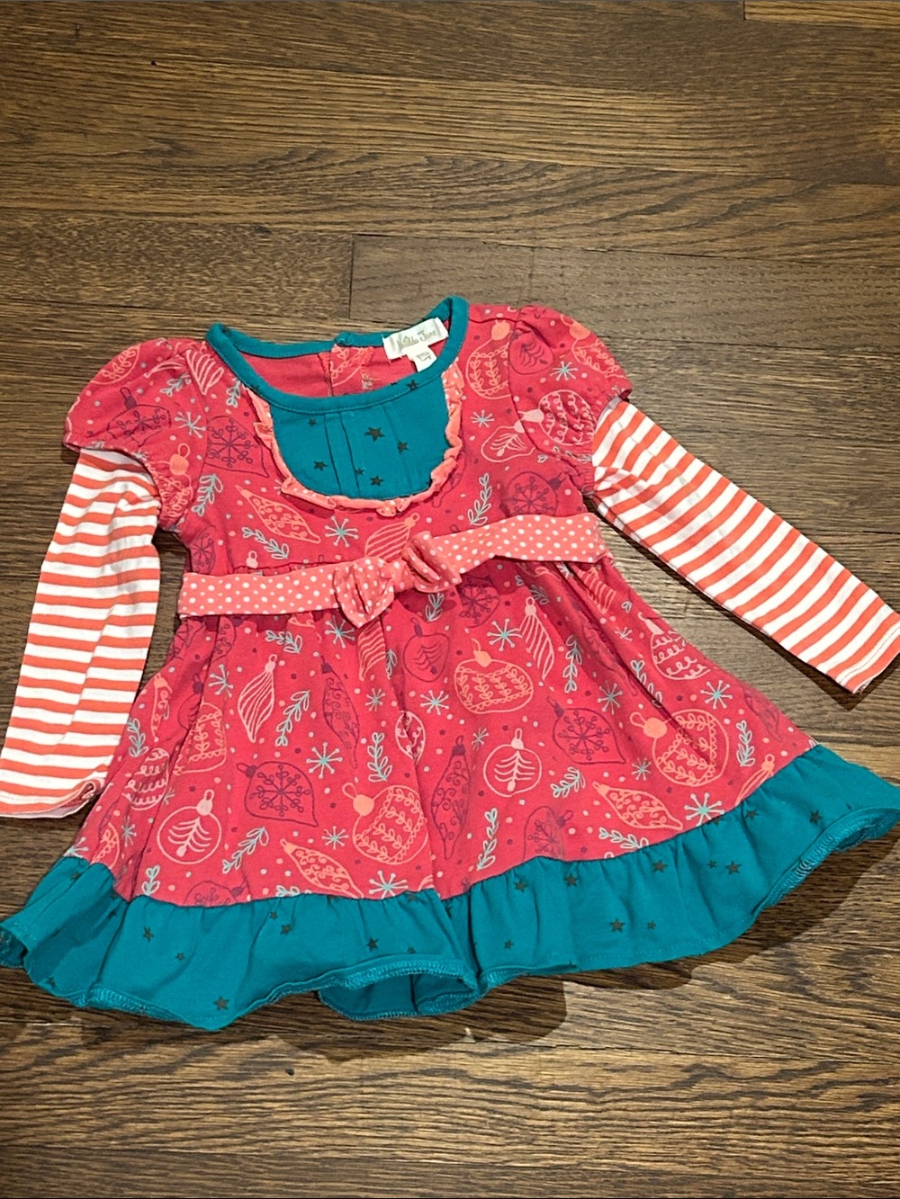 Matilda Jane Girl Pink & Teal Long Sleeve Dress